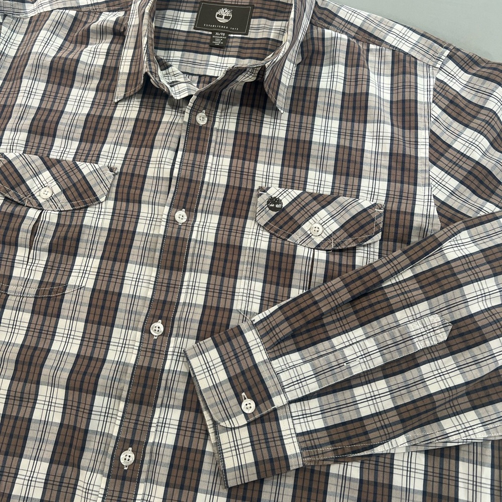Timberland Classic Brown and White Checkered Shirt